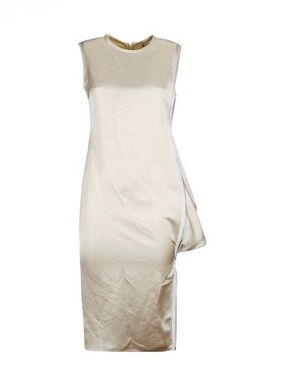 JW ANDERSON Cream One-Shoulder Asymmetric Sheath Dress